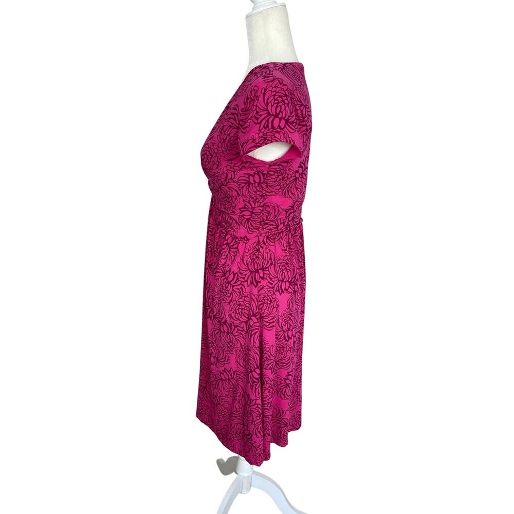 Garnet Hill Floral Knot Front Dress Cotton Stretch Pink Size 2 Travel Vacation - Picture 4 of 13